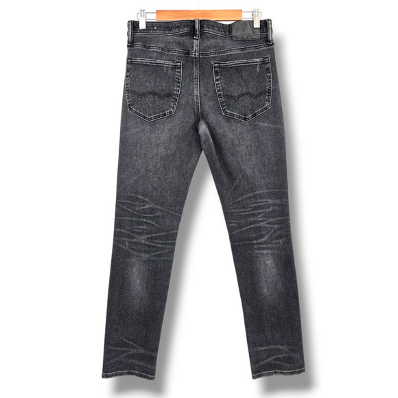 American Eagle Men's Stretch Airflex 360 Distressed Slim Jeans Dark Gray Black - Picture 2 of 14